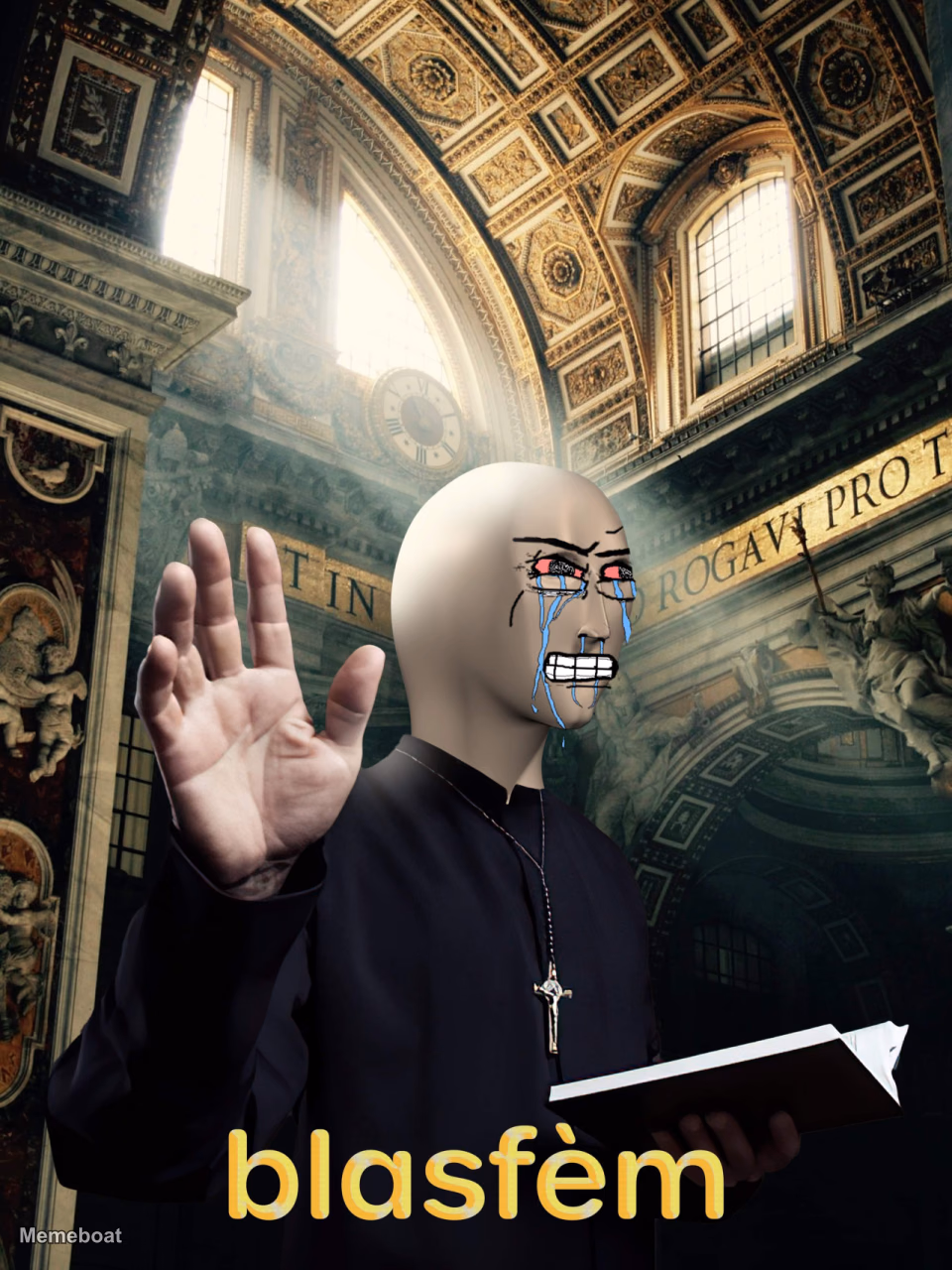 Meme Man Blasfem Wojak Priest - meme generator image preview
