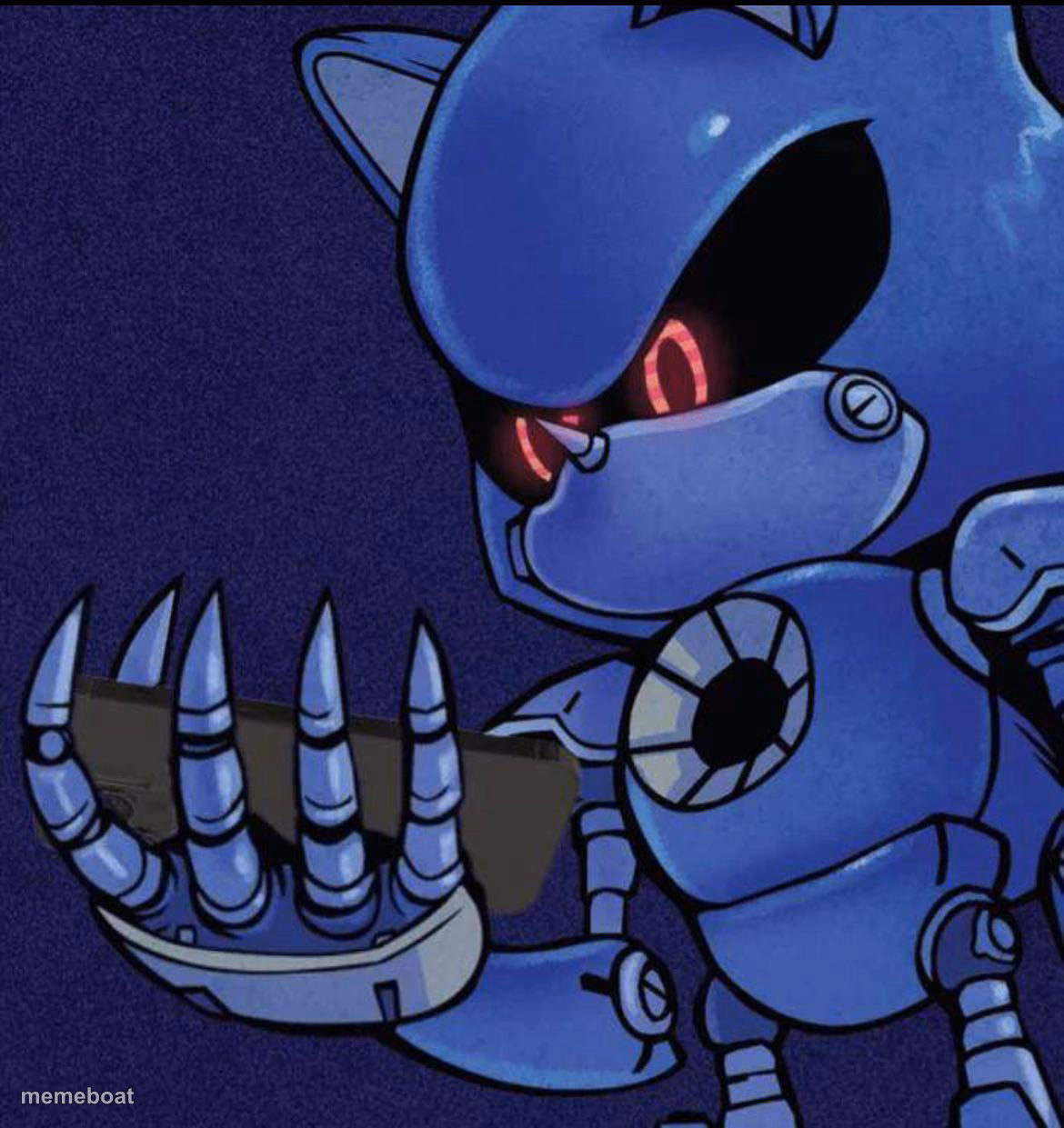 Metal sonic looking at phone - meme generator image preview