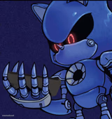 Metal sonic looking at phone