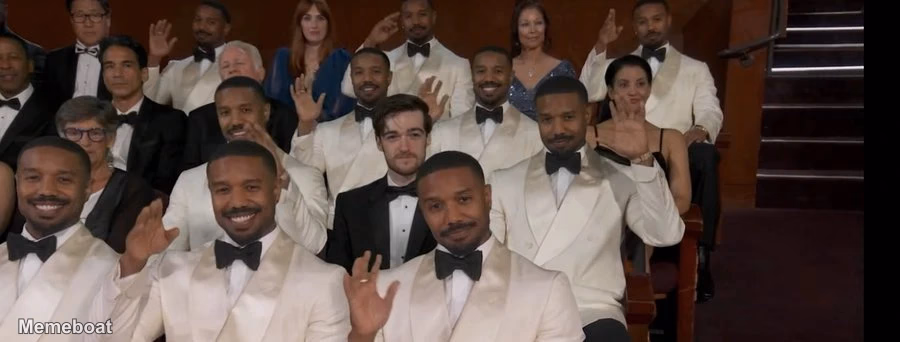 Michael B. Jordan as Seat Filler - Oscars 2026 - meme generator image preview
