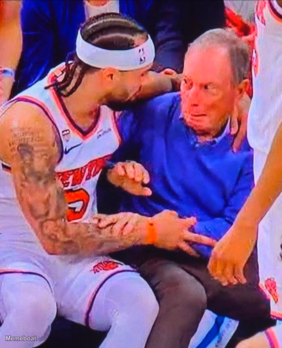 Michael Bloomberg's Courtside Reaction to Jose Alvarado - meme generator image preview