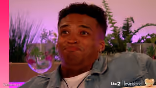 Michael Griffiths grimacing face - 'Love Island'