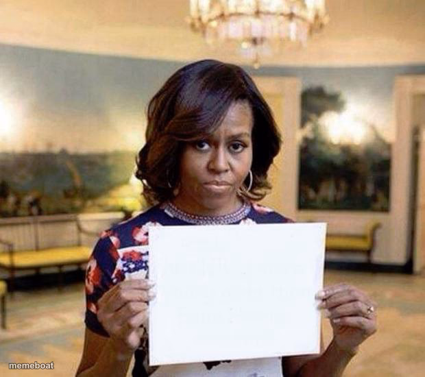 Michelle Obama blank sheet - meme generator image preview