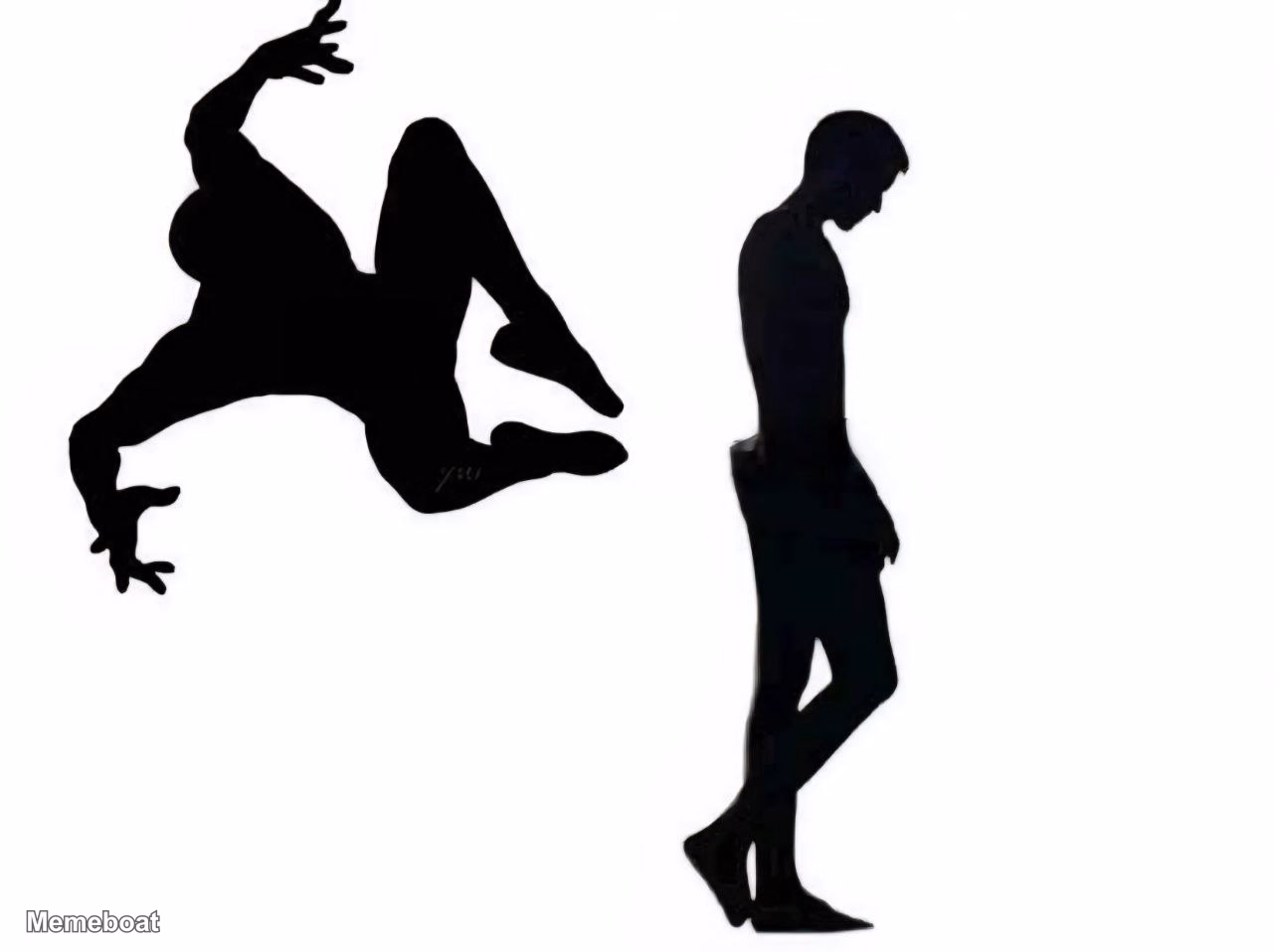 Mid Air Silhouette and Standing Silhouette - meme generator image preview