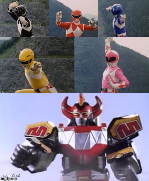 Mighty Morphing Power Rangers summon the Megazord - meme generator image preview