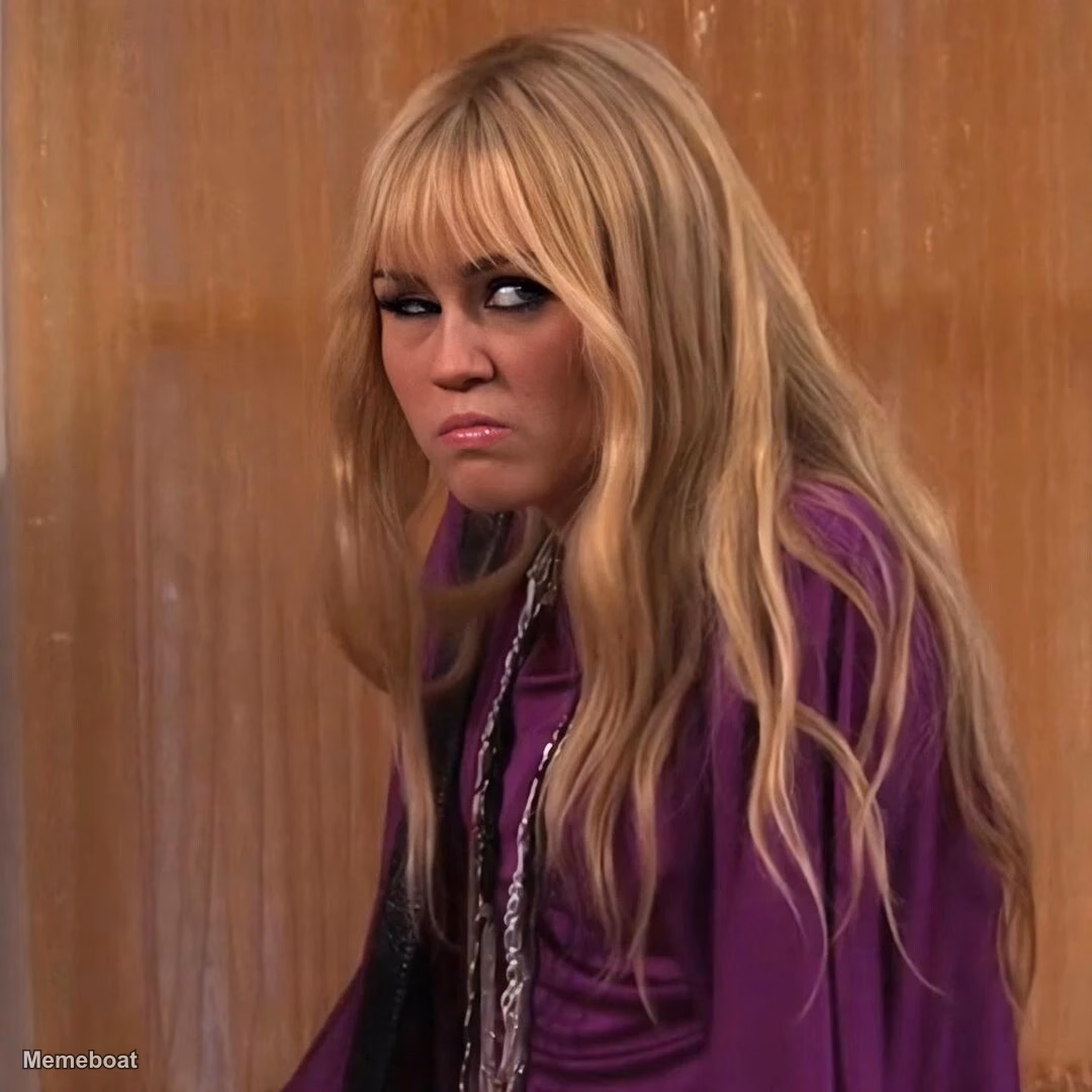 Miley Cyrus / Hannah Montana skeptical face - meme generator image preview