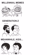 Millennial Memes, Generation Z, Meanwhile, Kids...