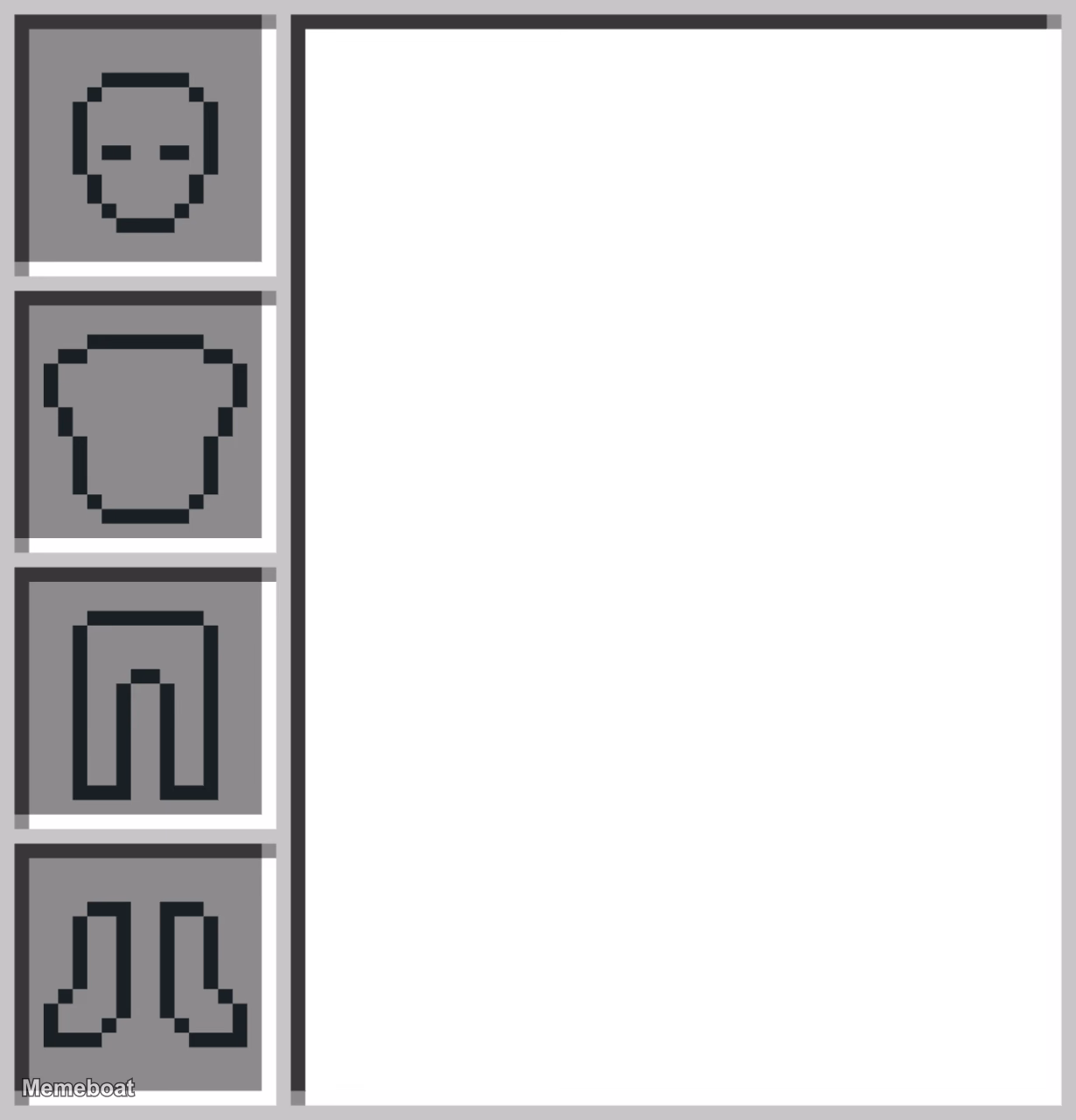 Minecraft Armor Setup Transparent Empty - meme generator image preview