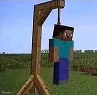 Minecraft Steve Hanging