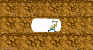 Miner Mining Endless Rock / Never Give Up