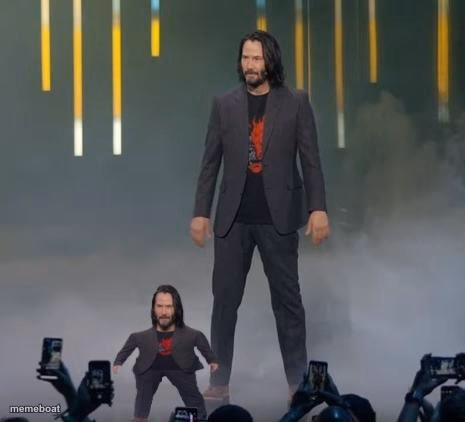 Mini Keanu Reeves and Big Keanu Reeves - meme generator image preview