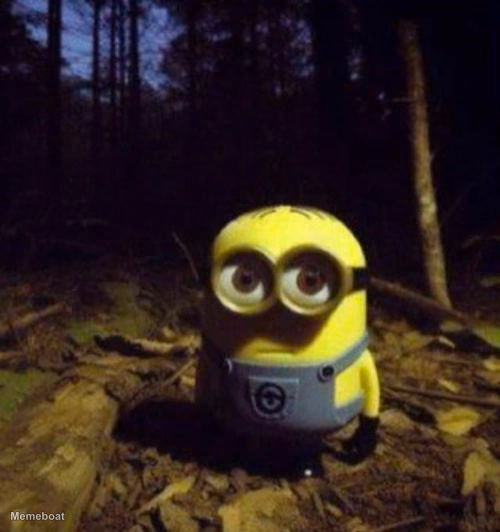 Minion Staring in the Forest - meme generator image preview