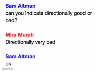 Mira Murati Directionally Very Bad
