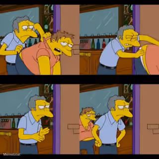 Moe Tossing Barney Out - "The Simpsons"