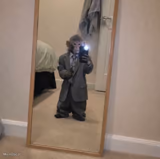 Monkey in Suit selfie