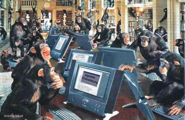 Monkeys on typewriters - meme generator image preview