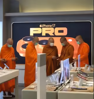 Monks at Apple Store