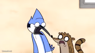Mordecai and Rigby Shocked