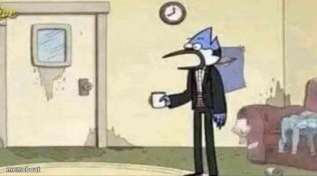 Mordecai surprised - meme generator image preview