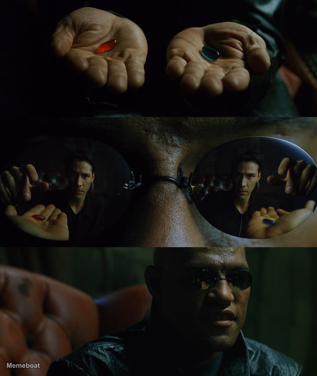 Morpheus' Red Pill, Blue Pill - meme generator image preview