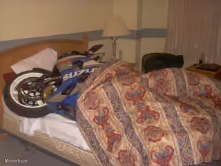 Motorcycle in Bed