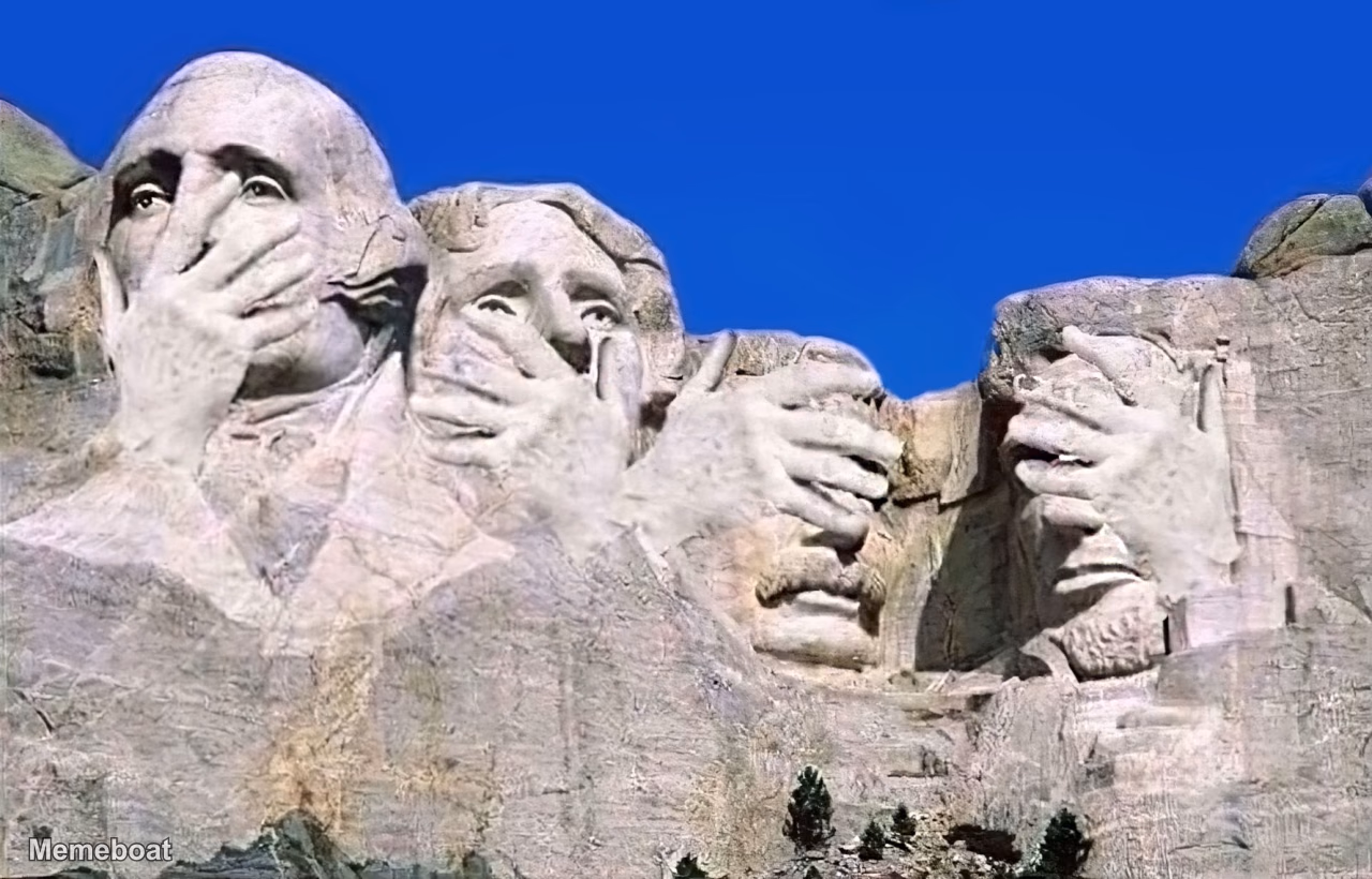 Mount Rushmore See No Evil Hear No Evil Speak No Evil - meme generator image preview