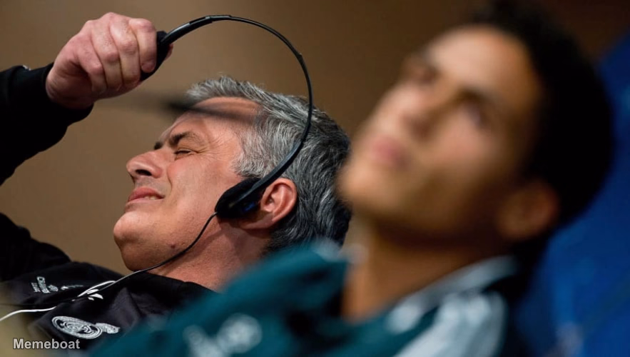 Mourinho Taking Off Headset - meme generator image preview