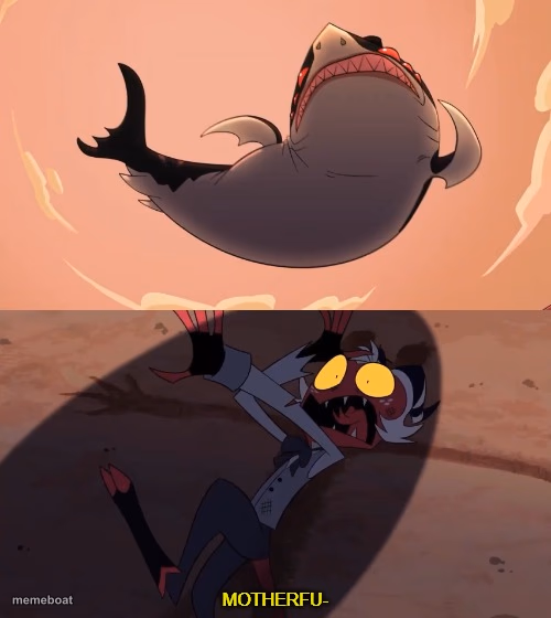 Moxxie vs Shark - meme generator image preview
