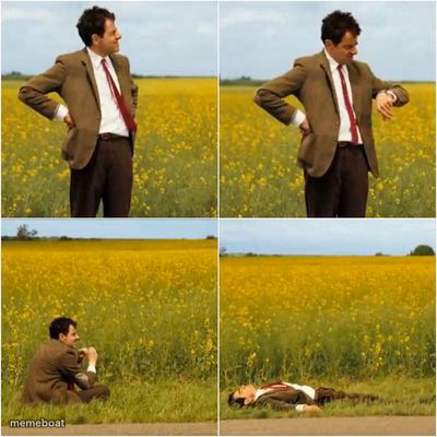 mr bean waiting for bus - meme generator image preview