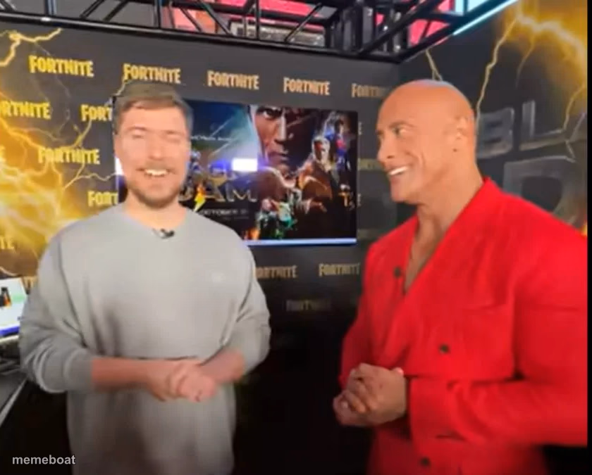 Mr. Beast meets The Rock - meme generator image preview