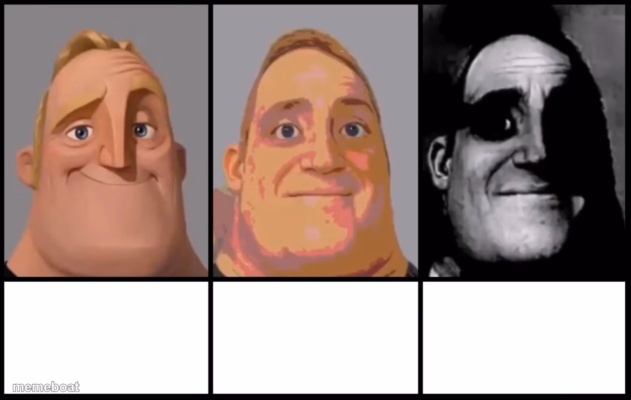 Mr Incredible becoming uncanny 3 phases - meme generator image preview