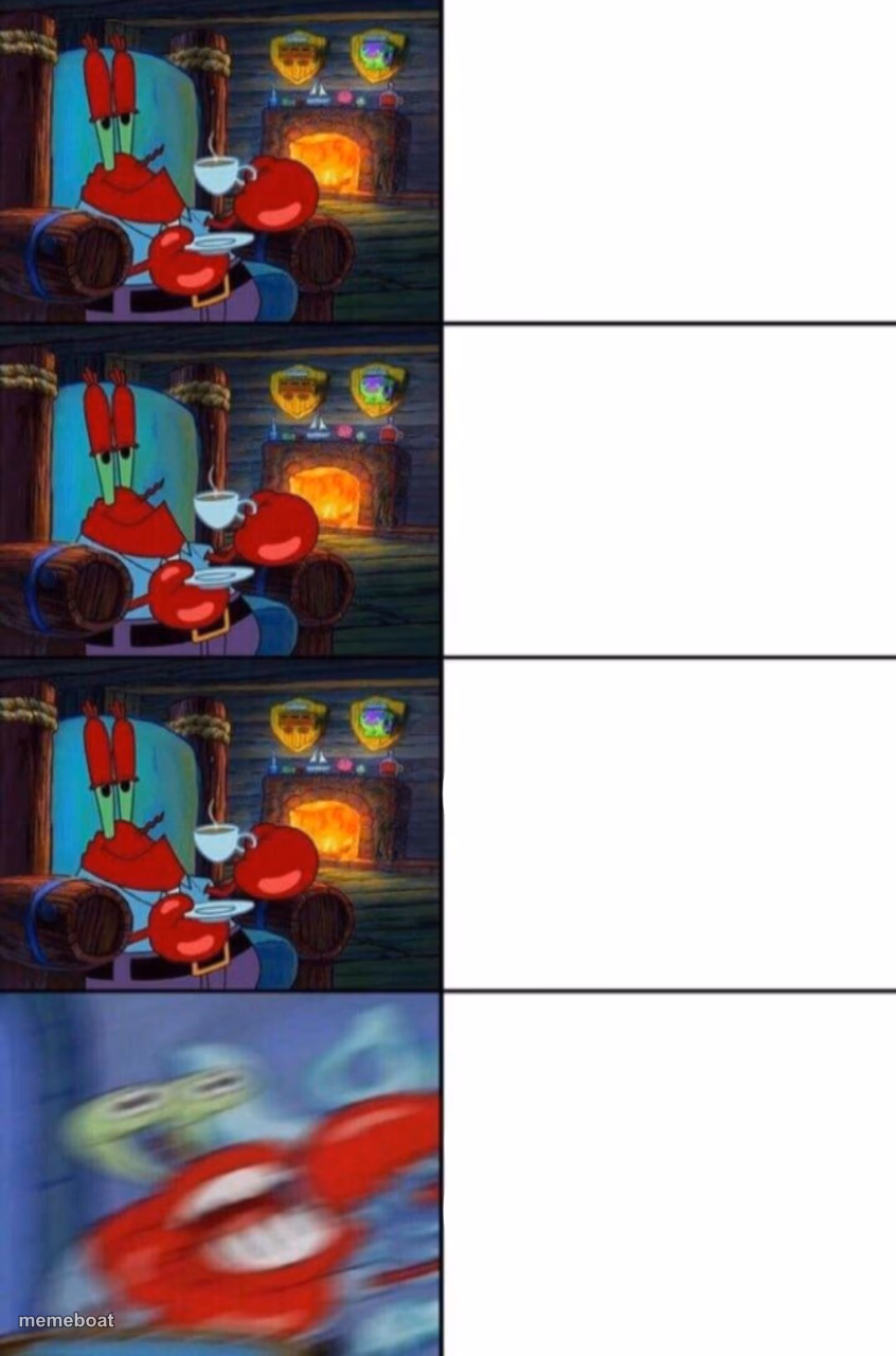 Mr. Krabs sipping tea - meme generator image preview