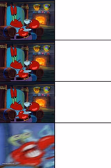 Mr. Krabs sipping tea