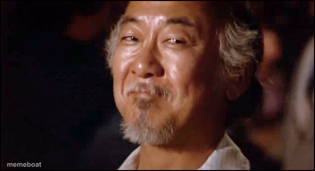 Mr. Miyagi Smiling - meme generator image preview