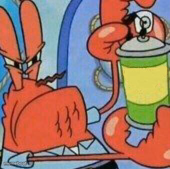 Mr.Krabs Spray template - meme generator image preview