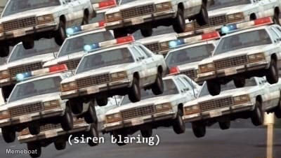 Multiple Police Cars Siren Blaring - meme generator image preview