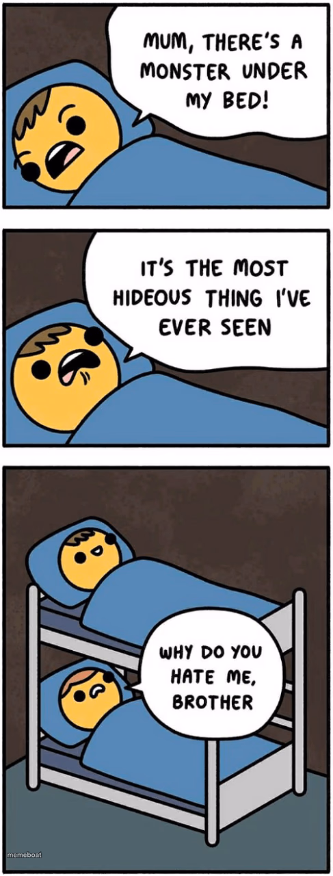 Mum, there's a monster under my bed - meme generator image preview