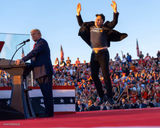 Musk Jumping behind Trump