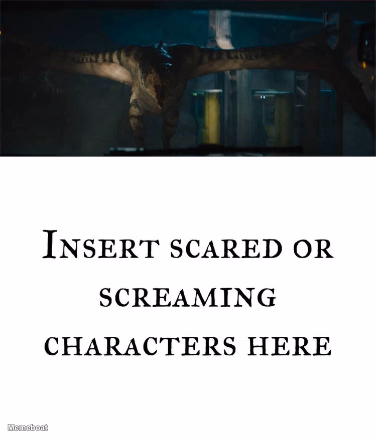 Raptor Insert Scared Characters - meme generator image preview