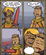 My blade turns red when enemy's are nearby
