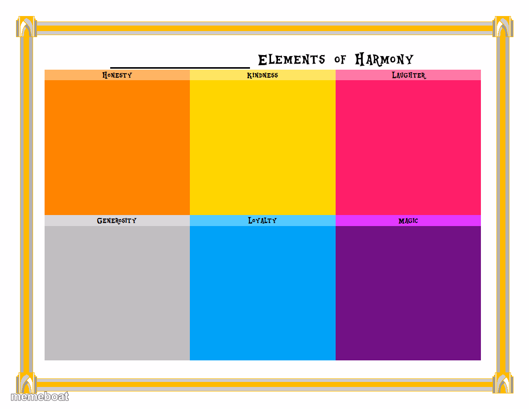 My Little Pony Elements of Harmony Template - meme generator image preview