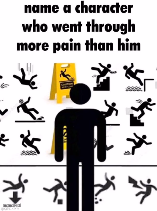 Name a character that went through more pain than him - meme generator image preview