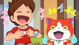 Nate and Jibanyan laughing