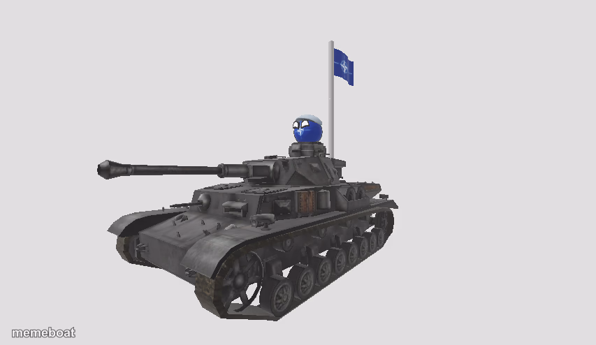 natoball in tank with nato flag - meme generator image preview