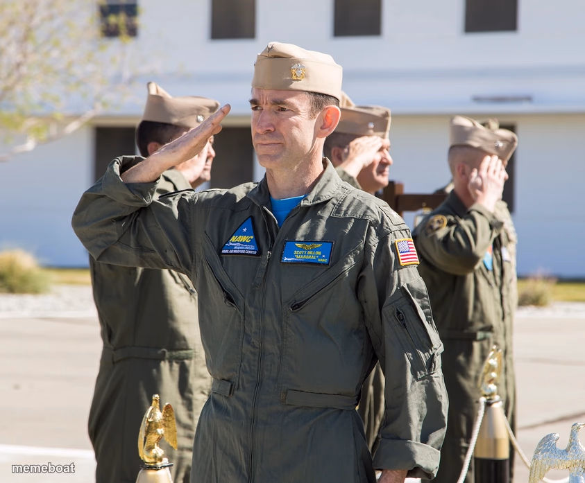 Navy Pilot flight suit flightsuit salute saluting - meme generator image preview