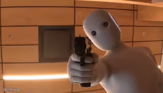 Neo Robot Holding a Gun