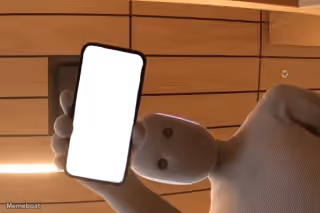 Neo Robot Holding a Phone