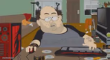 Nerd on computer