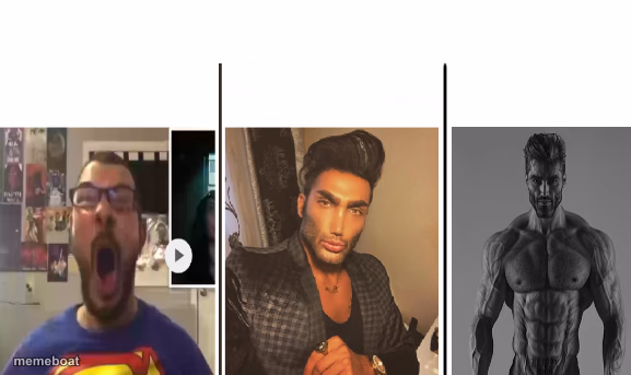 Nerd vs Chad vs Giga Chad - meme generator image preview