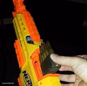 Nerf Gun with Real Bullet - meme generator image preview